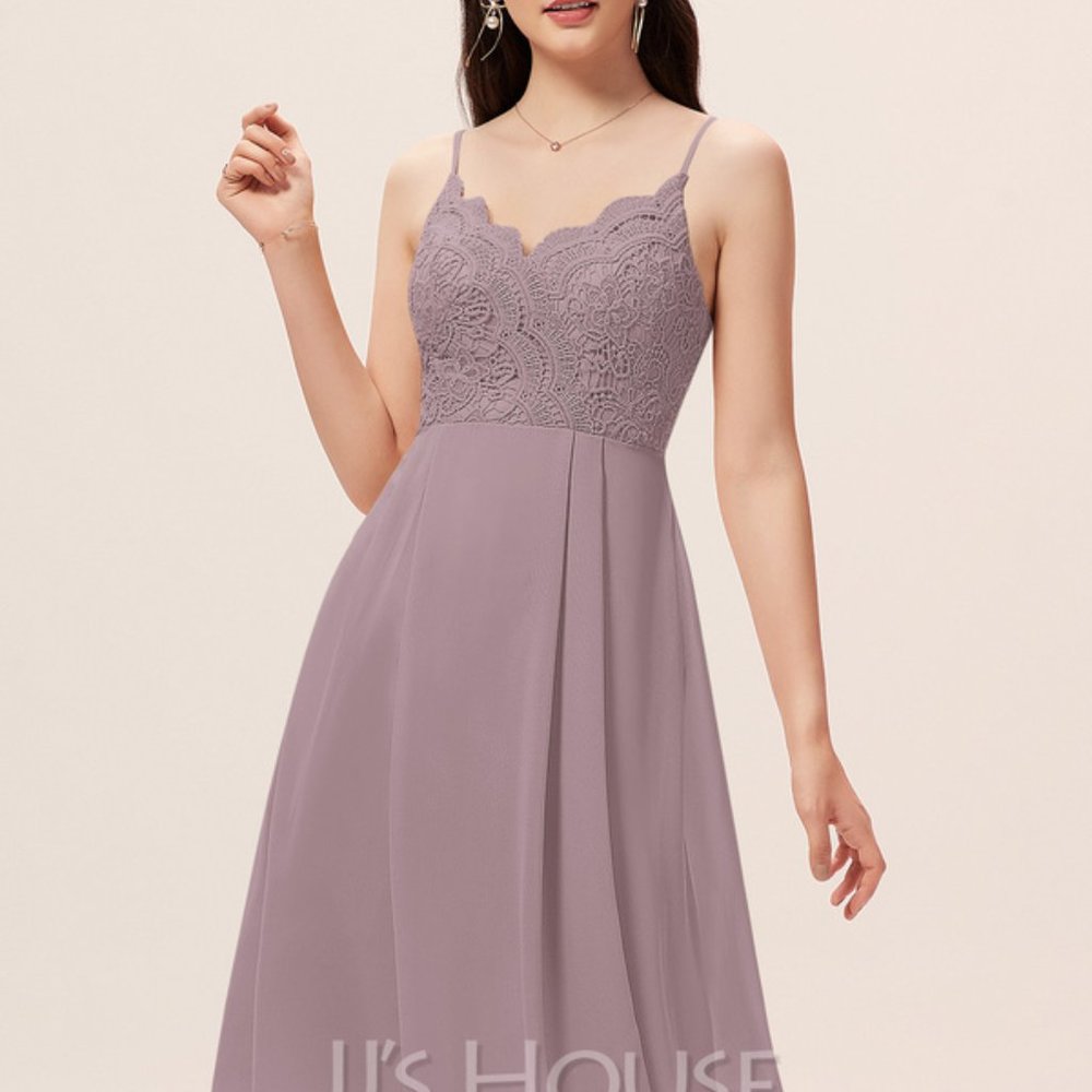 Knee Length Chiffon Bridesmaid Single Strap Cocktail Dress Dusk Size 8